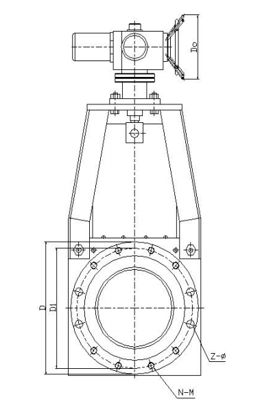 法蘭式電動漿液閥結(jié)構(gòu)圖